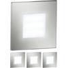 ledscom.de 4 LED luce per scale/apparecchio da incasso FEX per interni ed esterni, angolare, acciaio inox, 85 x 85 mm, bianco freddo