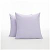Deconovo Federe per Cuscini Divano in Finto Lino Copricuscino Decorativo Quadrato con Cerniera Invisibile per Soggiorno Set di 2, 65x65cm, Violetto