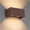 Klighten lampade da parete 24W Esterno/Interno Moderno,Lampada da esterno Bianco Caldo 3000K Applique da Parete, IP65 Impermeabile, Angolo del Fascio Regolabile Applique,Rosso Ruggine
