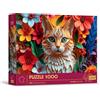 Trefl- Gatto Effetto 3D, Gatto-1000 Pezzi-40° Anniversario, Arte Paper Art, Puzzle Premium per Adulti e Ragazzi dai 14 Anni, Multicolore, 40040