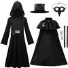 ReliBeauty Medico Della Peste Costume Bambino 3-12 anni Medievale Costume con Accessori Corvo Maschera Scettro Cappello per Halloween,150