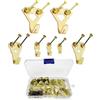 Amacoam Immagine Ganci, Gancio Per Cornice Set, Heavy Duty Immagine Ganci, Ganci in metallo per Quadri, Kit Per Appendere Quadri Con Montaggio a Parete Chiodi Supportano Da 10-100 Lbs 25 Pezzi