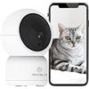 ANTELA 3MP Telecamera Wifi Interno 2.4GHz, Videocamera Sorveglianza Interno, Visione Notturna IR fino a 9m, Audio a 2 vie, 355°/90°, Rilevamento del Movimento, Compatibile con Alexa