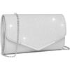 Miss Lulu Pochette Eleganti da Cerimonia Pelle Glitter,Pochette Clutch Donna Elegante con Catena Rimovibile,Borsetta da Mano Tracolla Spalla per Balli, Feste, Matrimonio