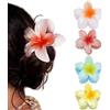 ZKGYUS 4 mollette per capelli spessi, a forma di fiore, forte tenuta, grandi fermagli antiscivolo per donne, per capelli hawaiani, 4 colori