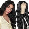 Shoaiye Parrucche Capelli Veri 4X1 Body Wave Human Hair Wig Lace Front Parrucca Donna Umani Glueless Wear and Go Pre Plucked Free Part Unprocessed Natural Black Color 12 Inch