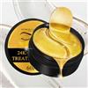 GOFLORDEN Cuscinetti per gli occhi in gel oro 24 carati, 30 paia di cuscinetti per gli occhi, maschera per gli occhi, occhiaie, collagene, idratanti, anti-invecchiamento, rimuovono borse, rughe, cerchi scuri e