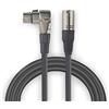 Audibax Silver Cavo XLR Maschio a XLR Femmina - Cavo con estremità angolata - Lunghezza 50 cm - Connettori OFC ad Alta Trasmissione del Segnale - Rivestito in PVC - Massimo Isolamento - Diametro 6 mm