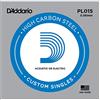 D'Addario Corda Singola Pl015 in Acciaio per Chitarra.015