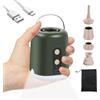 Ruioomeep Pompa ad aria elettrica materasso ad aria da campeggio, pompa ad aria elettrica portatile compatta mini pompa materasso ad aria, ricarica USB, 4 ugelli, per articoli di gonfiaggio/svuotamento/luce LED