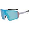 Long Keeper Occhiali da Sole Sportivi Occhiali Ciclismo Donna Uomo Antivento Occhiali Bici da Corsa MTB Protezione UV400 per Corsa Sport All'aperto (Montatura Bianca - Lente Specchio Blu)