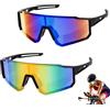 Muyohix Occhiali da Sole Sportivi, 2 Pezzi Occhiali da Ciclismo Polarizzati da Uomo e Donna, UV400 Protezione Occhiali per Ciclismo, Motociclismo, Corsa, Sci, Alpinismo