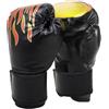 SubTack Guantoni da boxe per bambini 3-10 anni - Guanti da boxe per MMA, Muay Thai, arti marziali, kickboxing e sparring - Junior Boxing Gloves con design a fiamma e protezione per il polso, rosso