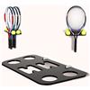 WANLIAN Racchetta da tennis da parete con supporto a sfera, per porta tennis, organizer per garage, stazione di stoccaggio sportiva (nero)
