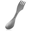 Navaris Posata da Campeggio 3 in 1 in Titanio - Spork Forchetta Coltello Cucchiaio Ultra Leggero per Camping Trekking Picnic - Custodia Inclusa