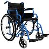 MedicalPharm® Sedia a Rotelle Pieghevole Leggera ad Autospinta,Carrozzina per Disabili ed Anziani con Braccioli Poggiapiedi Estraibili,Cintura di Sicurezza,63 x 87 x 104 cm,Blu