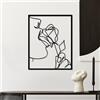 Wallity Hanah Home Elegante accessorio decorativo da parete in metallo, nero, 50 x 40 cm, 100% metallo, spessore 1,5 mm, design leggero e moderno per la decorazione della casa