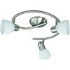 Eglo Lampada da soffitto Dakar 1, lampada da soffitto a 3 luci, faretti da soffitto in acciaio, colore: nichel opaco, vetro: vetro satinato con effetto spazzolato, bianco, portalampada: E14