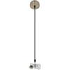 VoltShine Ciondolo - arm pendente con base per 2 lampadine tipo E27, finitura in pelle, dimensioni 10x10 cm, con staffa di montaggio