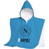 hermet SSC Napoli, Telo Mare Con Cappuccio, Poncho Mare da Bambino, 60x120 cm, Asciugamano da Spiaggia o Piscina, 100% Morbido Cotone