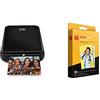Kodak Step stampante Stampante fotografica portatile, wireless, tecnologia ZINK Zero Ink, app Kodak gratuita per iOS e Android + Stampa foto adesive 2x3 da dispositivi Bluetooth o NFC, Nero
