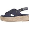Tommy Hilfiger Donna Espadrillas Wedge Denim Platform Sandal con Plateau, Beige (Horseradish), 41
