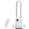 YAZEKY Ventilatore Senza Pale,Ventilatori a Torre Silenzioso 24 Velocità, Timer 12 Ore, Oscillazione 90°, Display LED e Telecomando, Portatile per Camera da Letto, Casa e Ufficio (white)