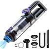 ponoseu Brushless Mini Aspirapolvere Auto Portatile 18000Pa, Aspirabriciole Senza Fili Potente, Aspira Briciole Macchina per Casa, Ufficio, Peli Di Animali, 3 * 2000mah Batteria
