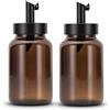 Koffs Design Zuccheriera con dosatore in acciaio inox, stampabile individualmente per zucchero, semi, condimenti per cereali, moderna zuccheriera in vetro con protezione UV, 200 ml, 2 pezzi bianchi