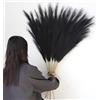 Larber 8 pcs Faux Pampas Grass 113CM, Soffice Erba Artificiale Pampas Falso Erba Pomposa per Vaso Home Wedding Decor (nero)