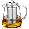 BOWD Teiera in vetro da 750 ml, BOWD con colino da tè in acciaio inossidabile resistente al calore, brocca di vetro,brocca per succhi, vetro borosilicato (750 ml 25Qz)