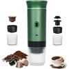 Umisu Macchina da Caffè Portatile 3 in 1 Caffettiere Espresso Capsule e Caffè Macinato Macchina per Espresso Elettrico Riscaldamento Rapido per Ufficio Viaggi Campeggio Casa (Verde)