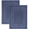 NELLA BIAGINI Tappeto Bagno, Set da 2, Tappetino Doccia, Assorbente, Lavabile, 50x70 cm, 100% Spugna di Cotone, 700 gr/mq, Resistente, Elegante. Modello: Minerva