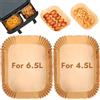 BYKITCHEN 100 pezzi di carta da forno Airfryer per friggitrice ad aria calda Tefal Dual Easy Fry XXL, 11 litri (6,5 l + 4,5 l), accessori per friggitrice ad aria calda Tefal Airfryer EY942BE0