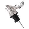 Queerelele Versatore per Vino Testa di Cervo Versatore Liquore in Acciaio Inossidabile Aeratore per Vino con Testa di Cervo,Bottiglie Vino Acciaio Wine Pourer Argento Strumenti da Bar, per Cocktail Liquore.