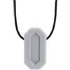 ATC Handels GmbH ARK Collana da masticare in diversi spessori e forme con cordino regolabile e guida pratica Logostar - Collana Sensory Block, masticare, dentizione (minibite, morbido grigio chiaro)