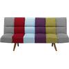 Beliani Divano Letto Tessuto Patchwork Multicolore a 3 Posti Soggiorno Moderno
