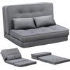COMHOMA Canape Convertible 2 posti letto piccolo divano regolabile a 6 livelli, adatto per soggiorno, camera da letto e campeggio, grigio