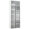 Composad | Libreria Alta della Linea DISEGNO Con 2 Ante in Vetro e 5 Ripiani Regolabili, Libreria Scaffale Moderna, (LxAxP) 81,6x217,5x35,7 cm, Bianco Laccato, Studio, Ufficio, Made in Italy