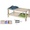 HERSIG - Panca scarpiera legno | Scarpiera ingresso ingresso 2 altezze - 74 x 26 x 29,5 cm - colore naturale