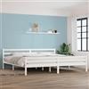 CKioict Struttura Letto Matrimoniale/Singolo Arredo Camera Mobili Facile da montare Giroletto Bianco in Legno Massello 180x200 cm 6FT Super KingAdatto per studio, soggiorno, salotto