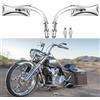 DREAMIZER Specchietti Moto Cromo, M10 Specchietto Retrovisore Moto Accessori Laterali Forma Irregolare Compatibile per Harley Sportster Custom Iron 883 Road King Street Softail ed Electra Glide
