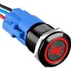 ETOPARS Nero Guscio 19mm Interruttore a Pulsante 12V 5A Interruttore a Levetta per Auto Impermeabile Metallo Interruttore a Bilanciere con Filo Rosso Luce Cuneo