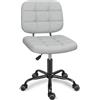 Leader Accessories Sedia da Ufficio, Sedia da scrivania per ufficio senza braccioli con ruote Ergonomica, moderna con rotelle girevoli a 360°, sedie da lavoro per computer regolabili in altezza Grigio