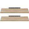 EUGAD Mensola a Muro Set da 2, 100cm, Mensole Librerie da Parete Scaffale MDF Stile rétro Ripiano Portaoggetti, Noce Chiaro, 0118QJ-2