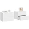 WOLTU Set di 2 Comodino Sospeso con Cassetto, Comodino Galleggiante, 40x30x30 cm, Comodino a Parete Mensola da Letto, Mobili per Camera da Letto in Legno, Salvaspazio, Moderno, Bianco, NTS25ws-2