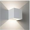 YASTA Applique lampada led parete 10w quadrato luce naturale orientabile bianco