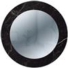 Lupia - Specchio da Parete Rotondo, MIRROR FANTASY MARMO NERO, Cornice Stampata in Legno, Design Moderno, Ideale per Camera da Letto e Ingresso, diametro 65 cm