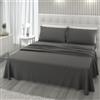 L'ANTICO ARCOLAIO - Completo Lenzuola Una Piazza e Mezza 140x200 Made in Italy, Microfibra Anallergica, Set Lenzuola Francese (1 Lenzuolo Sotto con Angoli, 1 Lenzuolo Sopra, 1 Federa) Grigio Scuro