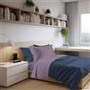 PENSIERI DELICATI Completo Letto Singolo in Percalle 100% Cotone, Completo 160x300 Comprensivo di Lenzuolo Sotto, Lenzuolo Sopra e 1 Federa a due Volant, Made in Italy, Fantasia Provenza Blu